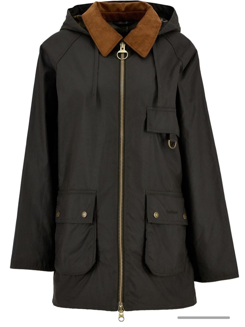 Barbour Women’s Hooded Jacket with hood-  light black 25” p2p 36” length tb2bb
